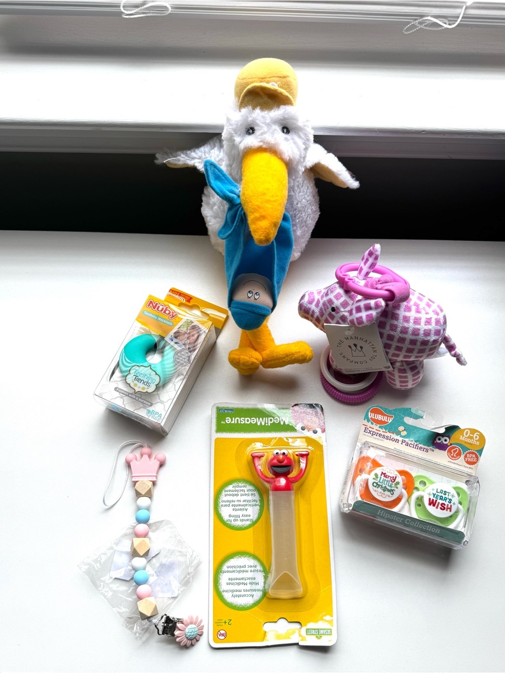 6 Piece Baby Toy Bundle with Plush and Teether